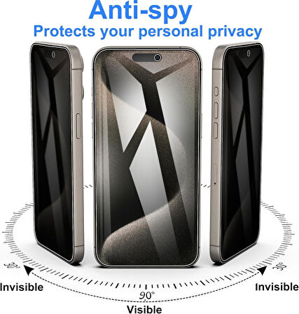 Apple iPhone 16 ile Uyumlu Hayalet Gizlilik Filtreli Privacy 5D Cam Ekran Koruyucu