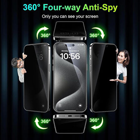 Apple iPhone 16 Plus ile Uyumlu Hayalet Gizlilik Filtreli Privacy 5D Cam Ekran Koruyucu