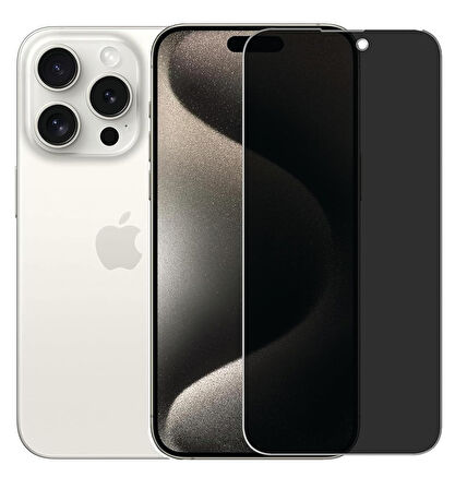 Apple iPhone 16 Pro ile Uyumlu Hayalet Gizlilik Filtreli Privacy 9H Cam Ekran Koruyucu