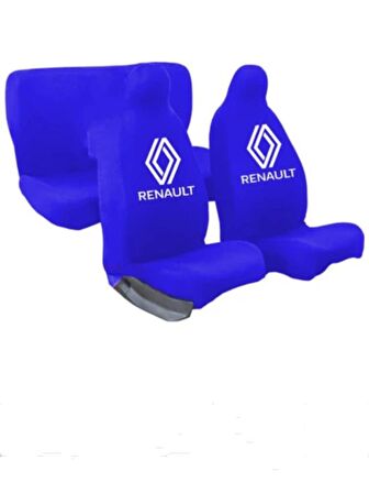 RENAULT BASKILI MAVİ OTO KOLTUK KILIFI