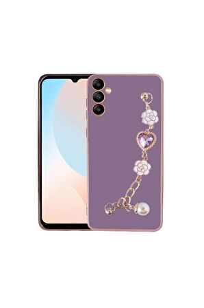 Samsung Galaxy A14 Ile Uyumlu Kılıf El Tutamaçlı Kamera Korumalı Kadın Telefon Kılıfı Kapak