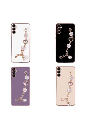 Samsung Galaxy A24 Ile Uyumlu Kılıf El Tutamaçlı Kamera Korumalı Kadın Telefon Kılıfı Kapak