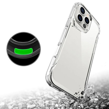 Apple iPhone 16 Pro Max ile Uyumlu Kılıf Airbag Köşeli Üçgen Kamera Tasarımlı Telefon Kılıfı Kapak