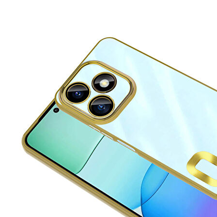 Xiaomi Redmi 13 4G ile Uyumlu Kılıf Şeffaf Logo Gösteren Parlak Renkli Kenar Telefon Kılıfı Kapak