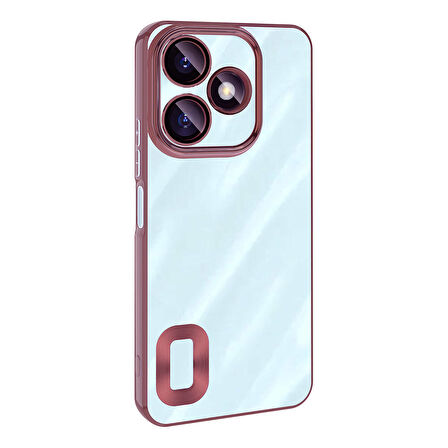 Xiaomi Redmi 13 4G ile Uyumlu Kılıf Şeffaf Logo Gösteren Parlak Renkli Kenar Telefon Kılıfı Kapak