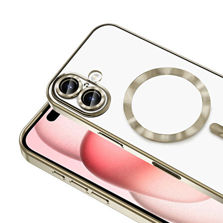 Apple iPhone 16 Plus Uyumlu Kılıf Kamera Korumalı Parlak Renkli Kenarlı Magsafe Özellikli Kapak