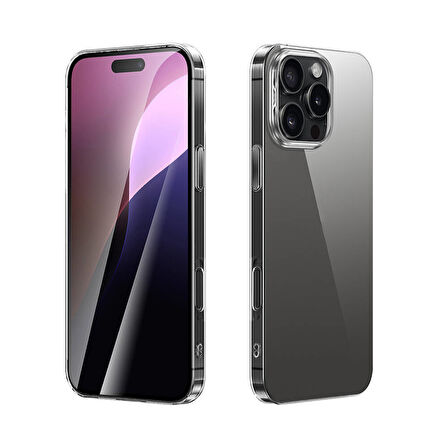 Apple iPhone 16 Pro Max Uyumlu Şeffaf Sararmayan Sert Tpu Hassas Buton Telefon Kılıfı Kapak Şeffaf