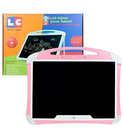 20 Inch, Kalemli LCD Dijital Çizim-Eğitim Yazı Tableti, Dijital Çizim Pedi-20 inç, Pembe 