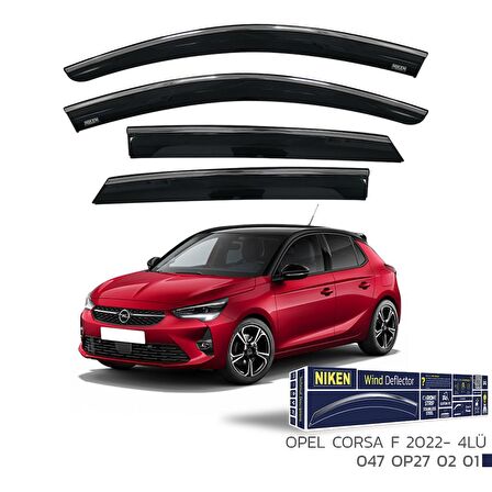 Opel Corsa F Niken Kromlu Cam Rüzgarlığı 4lü 2022 ve Üstü
