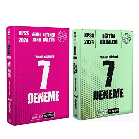Pegem 2024 KPSS Lisans ve Eğitim Bilimleri 7 Deneme Seti 2 Kitap