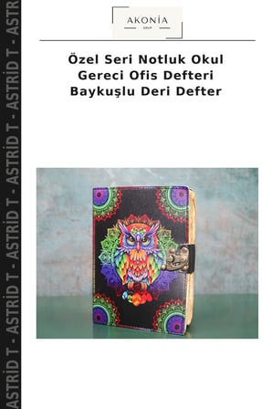 Özel Seri Notluk Okul Gereci Ofis Defteri Baykuşlu Deri Defter