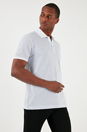 . Polo Yaka Beyaz Erkek T-Shirt GAFSA
