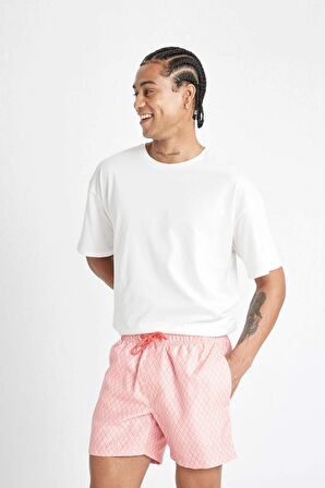 DeFacto Desenli File Astarlı Kısa Boy Deniz Şortu B7442AX24HSOG99