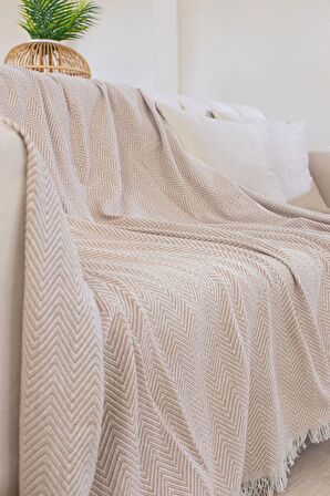 Tabu Home Dokuma Cozy Comfort Bej Koltuk Örtüsü