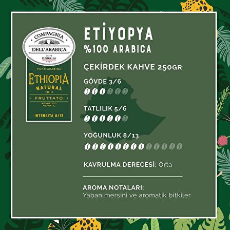 Caffe Corsini Etiyopya %100 Arabica Çekirdek Kahve 250GR