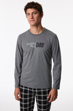 Erkek All Day Ekoseli Pantolon Uzun Kollu Pijama Takımı