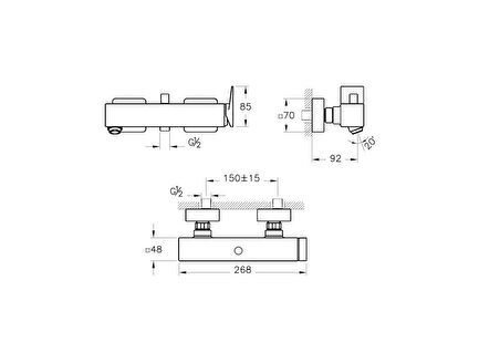 Artema Brava A42613 Banyo Bataryası, Krom