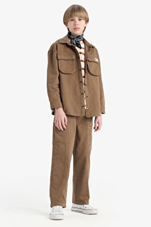 Erkek Çocuk Loose Fit Beli Lastikli Twill Pantolon