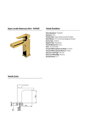 Aqua Altın Lavabo Bataryası 941528