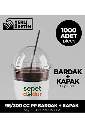 95/300 CC PP Bardak + Kapak - 1.000 Adet