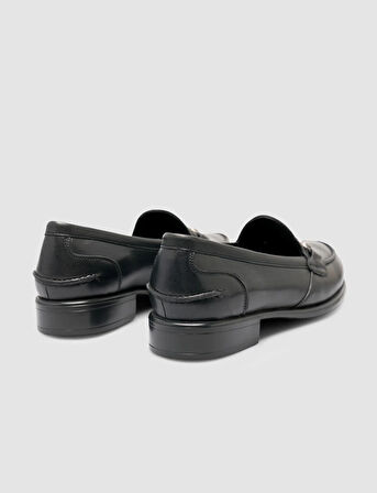 Cabani %100 Hakiki Deri Siyah Kadın Toka Detaylı Günlük Ayakkabı