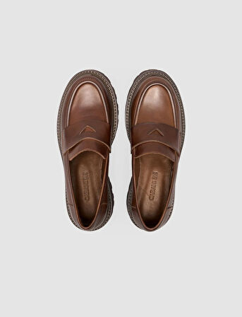 Cabani %100 Hakiki Deri Kahverengi Kadın Loafer