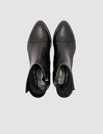 Cabani %100 Hakiki Deri Siyah Asimetrik Kadın Günlük Bot