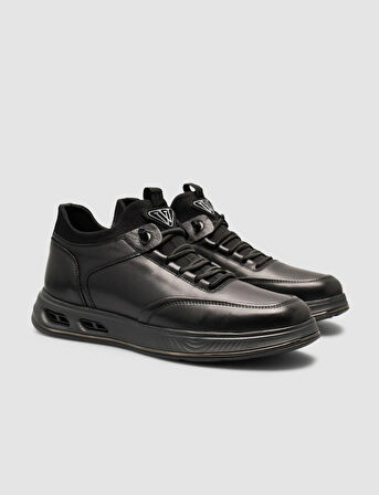 Cabani Lastik Bağıcıklı Siyah Erkek Spor Ayakkabı