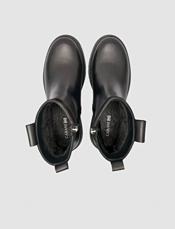  %100 Hakiki Deri Siyah Armalı Kadın Günlük Bot