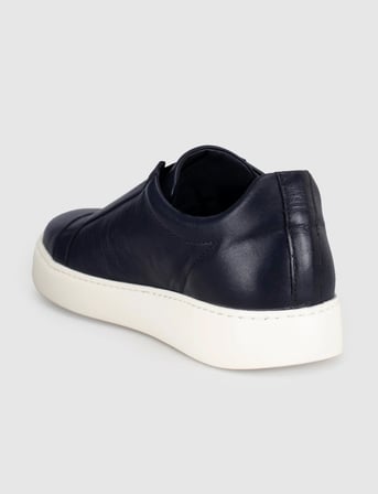 Lacivert Hakiki Deri Erkek Casual Sneaker