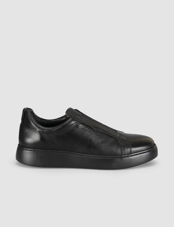 Siyah Hakiki Deri Erkek Casual Sneaker