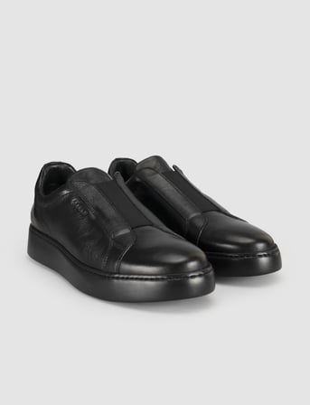 Siyah Hakiki Deri Erkek Casual Sneaker