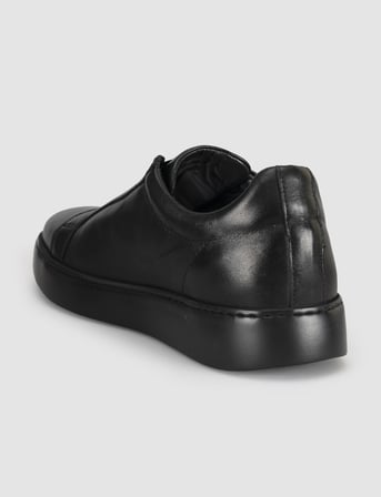 Siyah Hakiki Deri Erkek Casual Sneaker