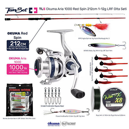 TAMSET Okuma Aria 1000 Red Spin 212cm 1-12 LRF Olta Seti TL5