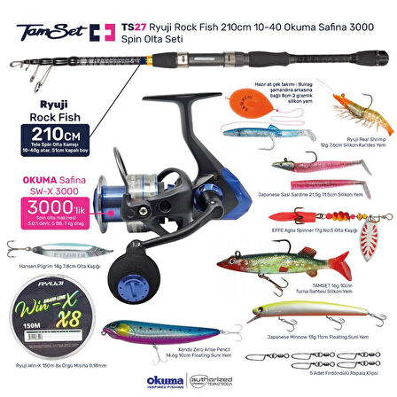 TAMSET Safina 3000 Rock Fish 210cm Spin Olta Takımı Seti TS27