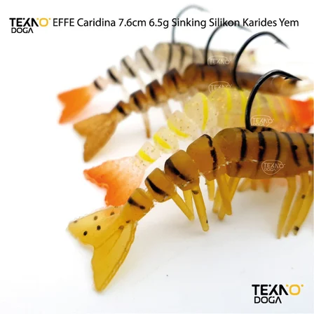 EFFE Caridina 7.6cm 6.5g Silikon Karides 4 Renkli Set