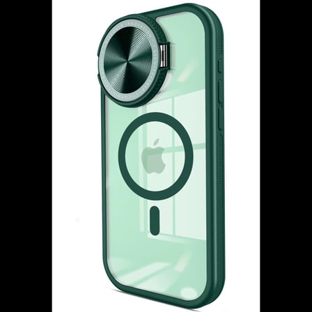 Apple iPhone 14 Pro Max Kılıf Teleskop Lens Magsafe Silikon Kapak - Koyu Yeşil