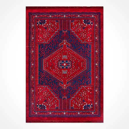 ANATOLIA HALI SAHRA -Kırmızı / Lacivert -Oturma Odası, Salon -Kolay Temizlenebilir