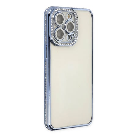 Apple iPhone 14 Pro Kılıf Joke Taşlı Silikon - Mavi