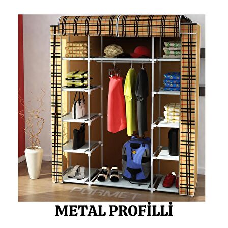 beyazpazar BEZ DOLAP METAL PROFİLLİ ÇYR EKOSE DESEN