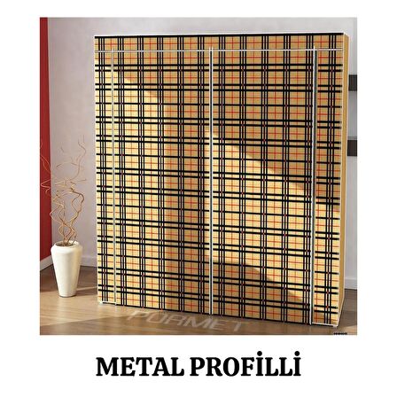 beyazpazar BEZ DOLAP METAL PROFİLLİ ÇYR EKOSE DESEN