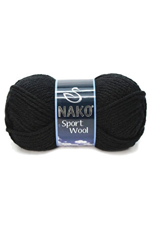 1 Adet Sport Wool Atkı Bere Ceket Yelek Örgü İpi Yünü No: 217 Siyah