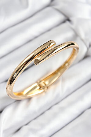 Pirinç Kesik Model Gold Renk Kadın Kelepçe