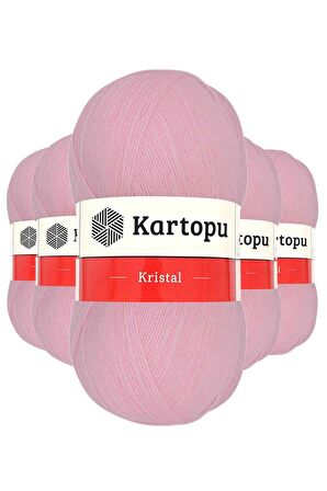 5 Adet Kristal Çift Katlı El Örgü Lif İpi Bebe Pembe K788
