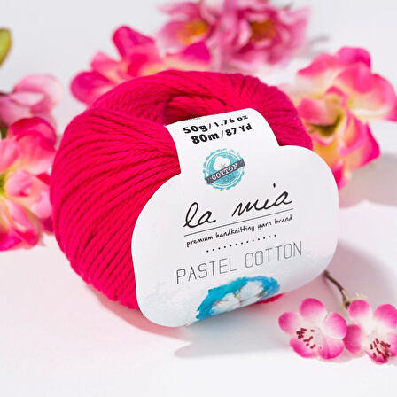 La Mia Pastel Cotton Fuşya El Örgü İpi - L058 - 33613