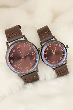 Kahverengi Deri Kordonlu Rose Metal Kasa Sevgili Saatleri