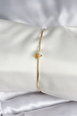 Sinek Figürlü Gold Renk Pirinç Kadın Bileklik