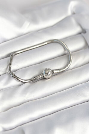 Gümüş Renk Pirinç Charm Bileklik