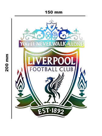 LFC Logo Hologram Çok Amaçlı  Sticker –15X20 cm Araç, Laptop, Telefon ve Diğer Yüzeyler İçin