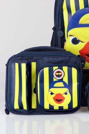 x Dekomus Lisanslı Fenerbahçe Yellow Collection 3D Baskılı Büyük Boy Okul Çantası,Beslenme Çantası ve Kalem Çantası